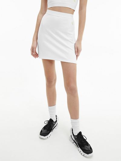 Calvin Klein Ruhák HU790898 | Calvin Klein Milano Jersey Printed Női Mini Szoknya Világos Fehér